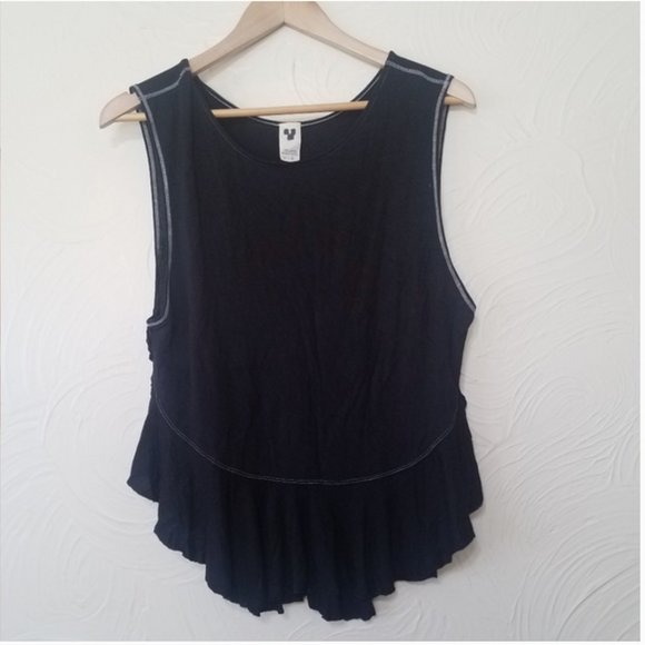 We The Free black ruffled uptown tank top medium - Picture 2 of 7